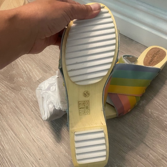NIB Kelsi Dagger rainbow multi ‘Brooklyn’ sandals clogs sz 8.5 🌈 - Picture 7 of 9
